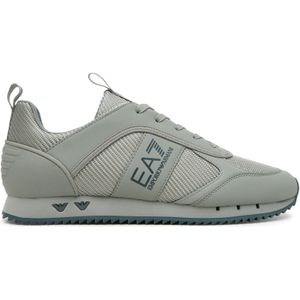 EA7unisex. X8X185_XR175 Trainers Zwart met witte veters groen (44), Plat, Casual