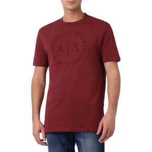 Bordeaux Effen Katoenen T-Shirt Met Ronde Halslijn