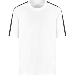 Short Sleeve TShirt with Shoulder Stripes - White T-Shirts