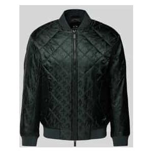 Printed Zip-Up Jacket with Front Pockets - Black