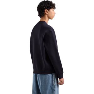 Sweater - Marineblauw - Katoen - Ronde Hals - Logo Voorzijde