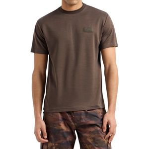 Emporio Armani EA7 - T-shirt - Bruin - Katoen - Korte Mouwen