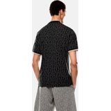 EA7voor mannen. 7M000099_AF13960 T-shirt van zwarte jacquardstof (S), Casual, Katoen, Korte mouwen