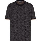 EA7voor mannen. 7M000099_AF13960 T-shirt van zwarte jacquardstof (S), Casual, Katoen, Korte mouwen