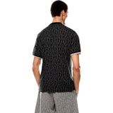 EA7voor mannen. 7M000099_AF13960 T-shirt van zwarte jacquardstof (S), Casual, Katoen, Korte mouwen