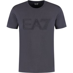 EA7 - T-shirt - Grijs - Katoen - Korte Mouwen