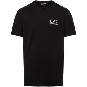 EA7 - Casual T-shirt - Grijs - Viscose - Korte Mouwen - Slanke Pasvorm