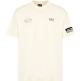 EA7 - Graphic Series - T-shirt - Beige - Katoen - Korte Mouwen