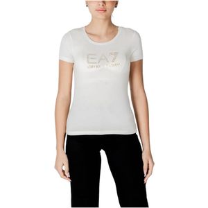 EA7 - T-shirt - Wit - Katoenmix - Korte Mouwen