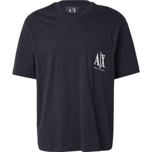 Armani Exchange - Katoenen T-shirt - Blauw - 100% Katoen - Zak