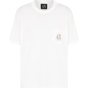 ARMANI EXCHANGE - Shirt - Donkerbeige / Offwhite - T-shirt