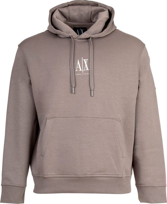 Armani Exchange - Grijze Hoodie - Heren - Minimalistische Stijl