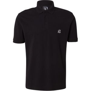 Armani Exchange Icon Project Poloshirt voor heren, met geborduurd logo, zwart, maat M, zwart, zwart., M