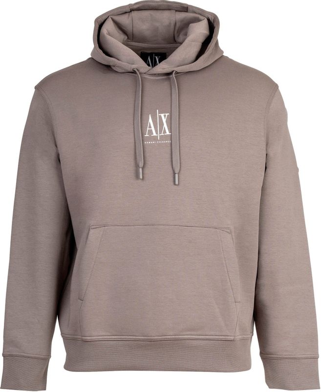 Armani Exchange - Grijze Hoodie - Heren - Minimalistische Stijl