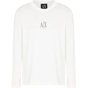 Armani Exchange - XM000364AF12308U0009 - T-shirt - Wit - Lange Mouwen - Katoen