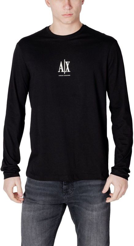 Armani Exchange - T-shirt - Langemouwen - Zwart - 100% Katoen