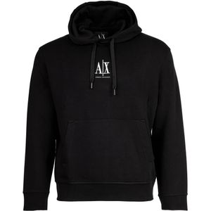 Armani Exchange Icon Project Hoodie voor heren, geborduurd logo, zwart, L, zwart., L