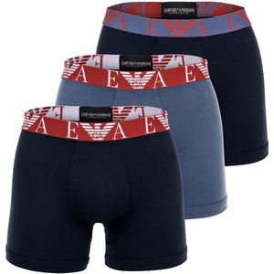 Emporio Armani - 3-Pack Boxers - Blauw - Stretchkatoen