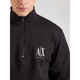ARMANI EXCHANGE - Sweatshirt - Zwart/Wit - Halve Rits - Normale Pasvorm