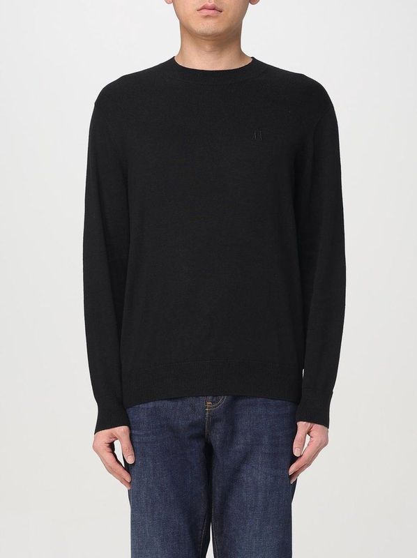Armani Exchange - Gebreide Trui - Zwart - Ronde Hals - Regular Fit