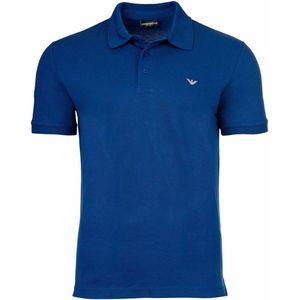Emporio Armani - Poloshirt - Royal Blue/Wit - Katoen - Normale Pasvorm