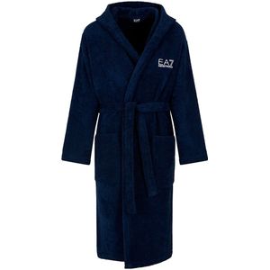 Emporio Armani - EA7 - Badjas - Blauw - Katoen - Met Capuchon