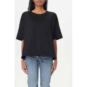 Emporio Armani, Dames, Tops, Zwart, Maat: M Katoen,