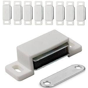 IPEA Magneetsluitingen voor meubels, deuren, kasten, schuifladen, 10 stuks, magneetsluiting voor deuren en kasten, magneetsluiting, voor keuken en huishouden, wit