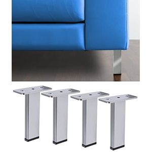 IPEA 4 poten voor meubels en banken model TILT – hoogte 140 mm – set met 4 poten van ijzer – poten in minimalistisch design voor fauteuils, kasten, inrichting – kleur chroom