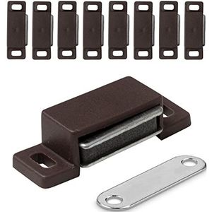 IPEA Magneetsluitingen voor meubels, deuren, kasten, laden, 10 stuks, magneetsluiting met magneetsluiting voor deuren en kasten, magneetsluiting voor keuken en huis, bruin