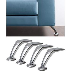 IPEA 4 poten voor meubels en banken model Cobalto – set met 4 poten van ijzer – elegante poten voor stoelen, kasten, meubels – kleur verchroomd, hoogte 120 mm