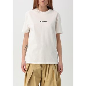 Jil Sander - T-shirt - Wit - Katoen - Ronde Hals - Korte Mouwen
