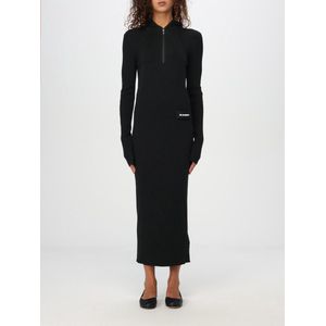 Jil Sander - Hoodie Jurk - Zwart - Dames - Wolmix
