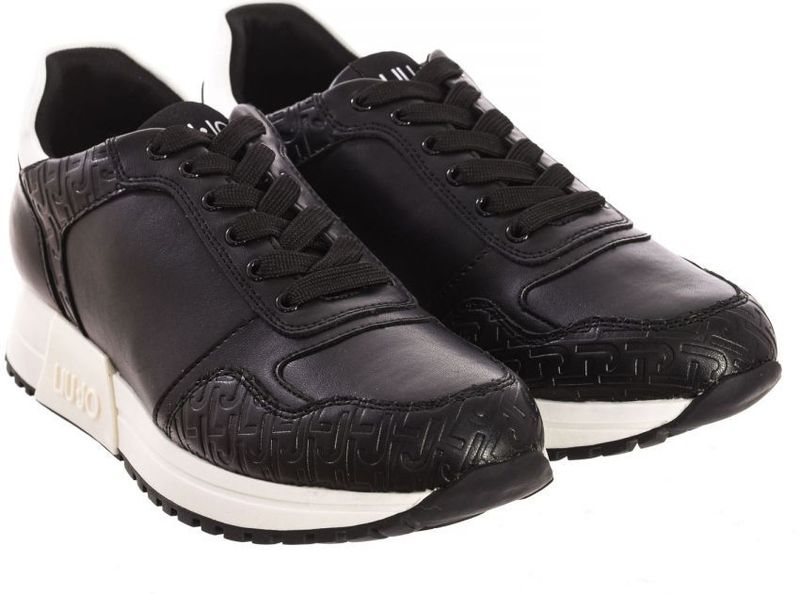 Liu Jo - Sneakers - Zwart - Veganistisch Leer - Vetersluiting