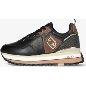 Liu Jo Low Sneaker Maxi Wonder 01, zwart bruin, 39 EU