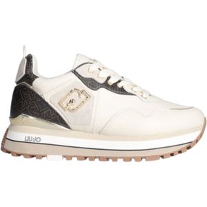 Liu Jo Maxi Wonder 01 Leren Platform Sneakers Dames - Bruin - Maat 36
