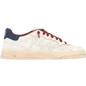 P448, Witte Sneakers met Rode Details Wit, Heren, Maat:41 EU