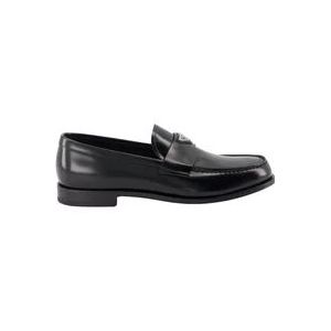 Prada, Glanzende Leren Loafers Zwart, Heren, Maat:40 EU