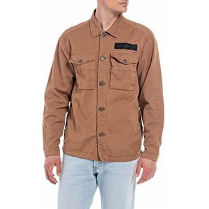 Replay Heren M8138 Hemdjack, 721 bruin, S, 721 BROWN, S