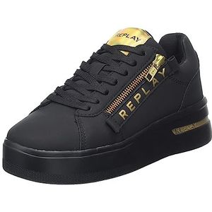 Replay University W Zip Sneakers voor dames, zwart, 36 EU, 003 Black, 36 EU