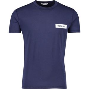 Replay - T-shirt - Donkerblauw - Katoen