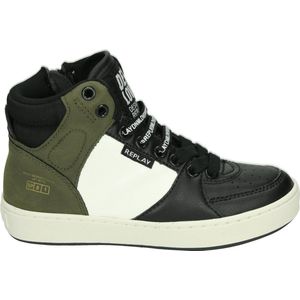 Replay Cobra 6 Boy Sneakers voor jongens, 3269 Black Army Green Off White, 33 EU