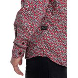 REPLAY - Bedrukt Recht Hemd - Rood - Katoen