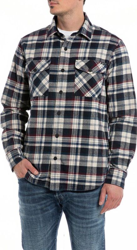 Replay - M4067A.000.52614 Overhemd - Blauw - Katoen