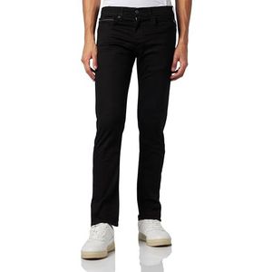 Replay Grover Straight Fit Hyperflex Forever Dark herenjeans, met stretch, Black 098, 27W / 30L