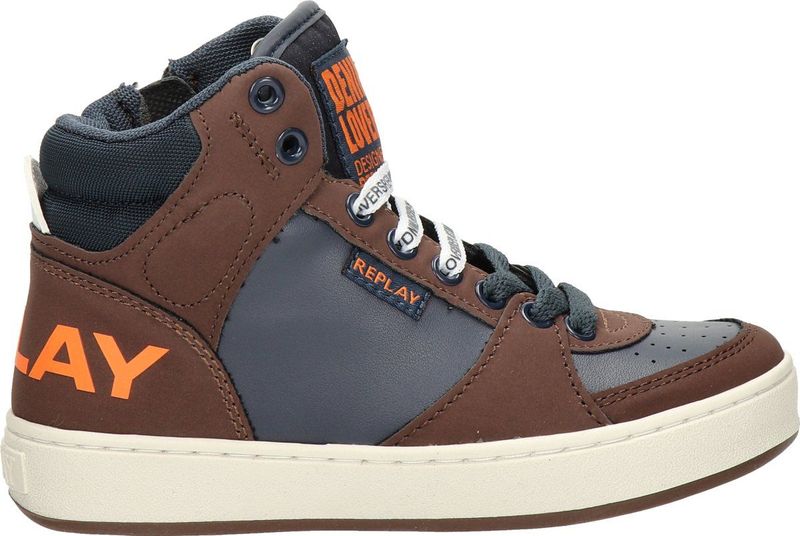 Replay - Cobra - Hoge Sneakers - Blauw - Basketbalschoenen
