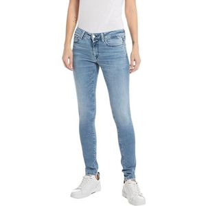 Replay Dames Jeans New Luz Skinny-Fit Bio, Blauw 010, 27W / 30L