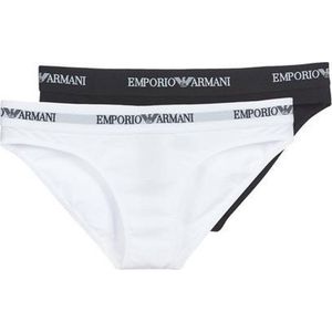 Emporio Armani Bi-Pack Cheeky Pants Iconic Cotton Ondergoed (2 stuks), wit/zwart, M