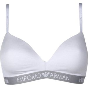 Emporio Armani Iconic Cotton Padded Triangle Beha voor dames, gevoerde beha, wit, M