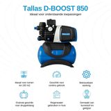 Tallas D BOOST 850 Hydrofoorpomp / Tuinpomp Ingebouwd Waterfilter 3180l/h 850W Geluidsarm